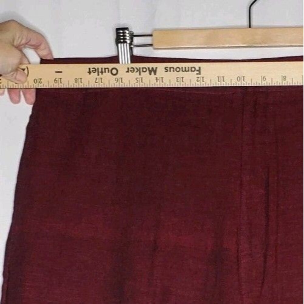 Caran NY Crop Wide Leg Pants Women 2X Red Linen Cotton Cargo Artsy Lagenlook - Picture 6 of 10